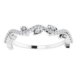 14K White 1/6 CTW Diamond Leaf Ring - BN & CO JEWELRY