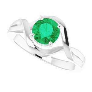 14K White Lab-Grown Emerald Ring - BN & CO JEWELRY