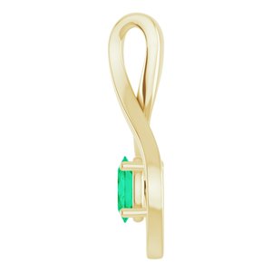 14K Yellow 6x4 mm Oval Lab-Grown Emerald Pendant - BN & CO JEWELRY