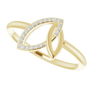 14K Yellow .05 CTW Diamond Double Leaf Ring - BN & CO JEWELRY