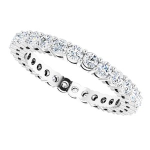 14K White 7/8 CTW Natural Diamond Eternity Band Size 5 - BN & CO JEWELRY