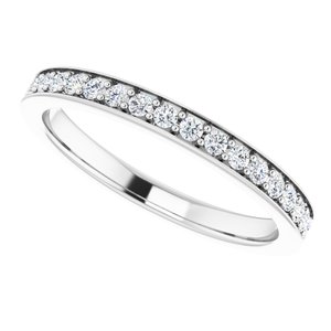 14K White 3/8 CTW Diamond Band for 7.4 mm Round Ring - BN & CO JEWELRY