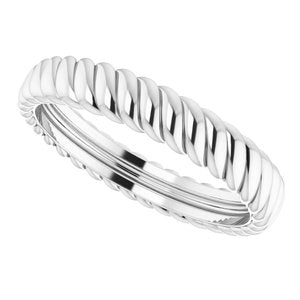 14K White 3.5 mm Rope Band Size 7 - BN & CO JEWELRY