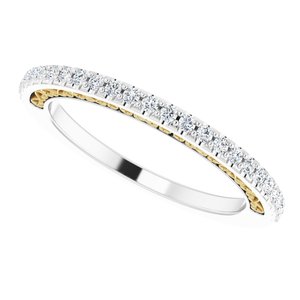 14K White/Yellow 1/5 CTW Natural Diamond Anniversary Band - BN & CO JEWELRY