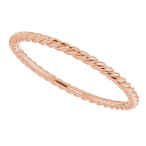 14K Rose 1.5 mm Skinny Rope Band Size 8.5 - BN & CO JEWELRY
