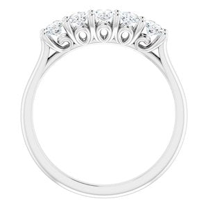 14K White 1 1/6 CTW Natural Diamond Anniversary Band - BN & CO JEWELRY