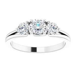 Platinum 3/4 CTW Diamond Three-Stone Engagement Ring - BN & CO JEWELRY
