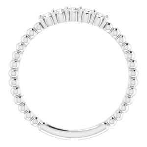 14K White 1/6 CTW Natural Diamond Stackable Ring - BN & CO JEWELRY