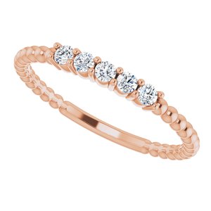 14K Rose 1/6 CTW Lab-Grown Diamond Stackable Ring - BN & CO JEWELRY