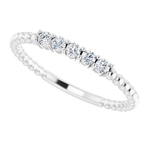 14K White 1/6 CTW Natural Diamond Stackable Ring - BN & CO JEWELRY
