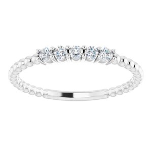 14K White 1/6 CTW Natural Diamond Stackable Ring - BN & CO JEWELRY