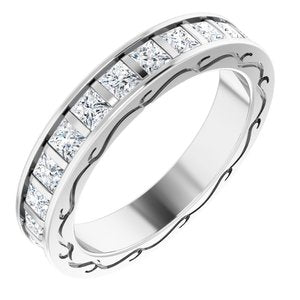 14K White 2 1/3 CTW Diamond Square Band Size 7 - BN & CO JEWELRY