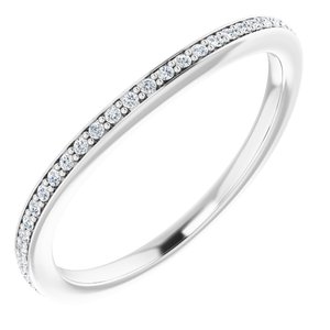 14K White 1/10 CTW Diamond Band for 6 mm Cushion Ring - BN & CO JEWELRY
