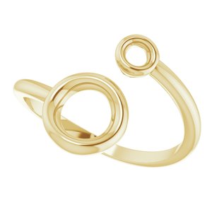 14K Yellow Double Circle Bypass Ring - BN & CO JEWELRY