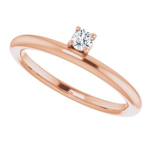 14K Rose 1/10 CT Diamond Stackable Ring - BN & CO JEWELRY