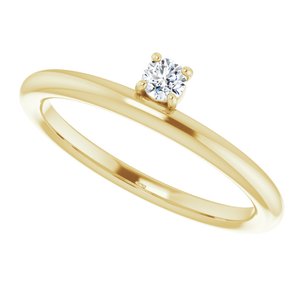 14K Yellow 1/10 CT Lab-Grown Diamond Stackable Ring - BN & CO JEWELRY