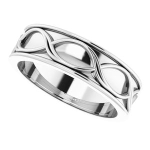 14K White 6 mm Infinity-Inspired Band Size 9 - BN & CO JEWELRY