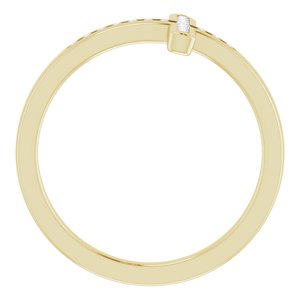 14K Yellow 1/10 CTW Natural Diamond Sideways Cross Ring - BN & CO JEWELRY
