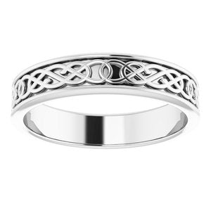 14K White 5 mm Celtic-Inspired Band Size 10.5 - BN & CO JEWELRY