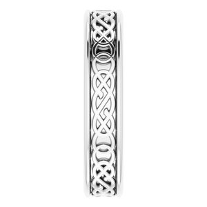 14K White 5 mm Celtic-Inspired Band Size 10.5 - BN & CO JEWELRY