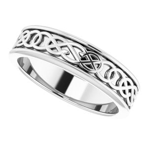 Sterling Silver 5 mm Celtic-Inspired Band Size 7 - BN & CO JEWELRY