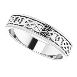 Continuum Sterling Silver 7 mm Celtic-Inspired Band - BN & CO JEWELRY