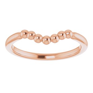 14K Rose Stackable Beaded Contour Ring - BN & CO JEWELRY