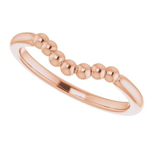 14K Rose Stackable Beaded Contour Ring - BN & CO JEWELRY