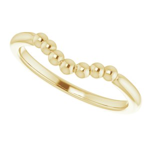 14K Yellow Stackable Beaded Contour Ring - BN & CO JEWELRY