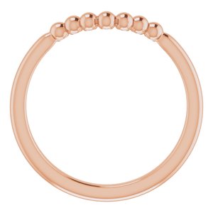14K Rose Stackable Beaded Contour Ring - BN & CO JEWELRY