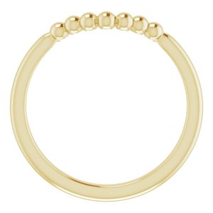 14K Yellow Stackable Beaded Contour Ring - BN & CO JEWELRY