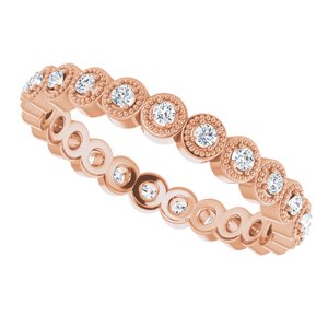 14K Rose 1/4 CTW Natural Diamond Eternity Band Size 5 - BN & CO JEWELRY