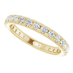 14K Yellow 3/4 CTW French Set Diamond Eternity Band Size 5 - BN & CO JEWELRY