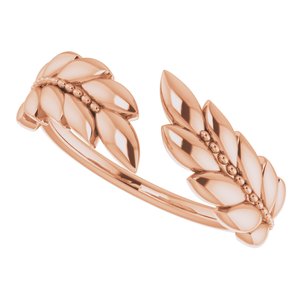14K Rose Leaf Negative Space Ring - BN & CO JEWELRY