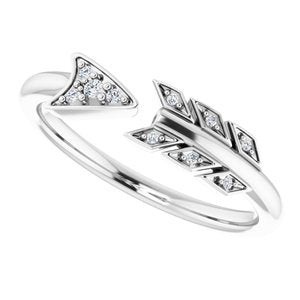 14K White .04 CTW Diamond Arrow Ring - BN & CO JEWELRY