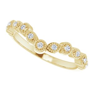 14K Yellow 1/10 CTW Natural Diamond Vintage-Inspired Contour Band - BN & CO JEWELRY