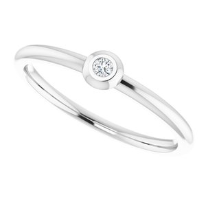 14K White .03 CTW Natural Diamond Stackable Ring - BN & CO JEWELRY
