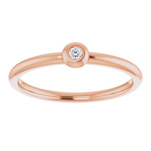 14K Rose .03 CTW Natural Diamond Stackable Ring - BN & CO JEWELRY