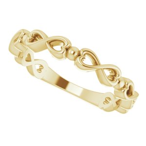14K Yellow Infinity-Inspired Heart Ring - BN & CO JEWELRY