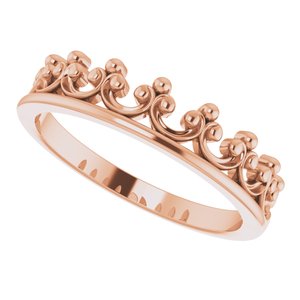 14K Rose Stackable Crown Ring - BN & CO JEWELRY