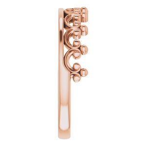 14K Rose Stackable Crown Ring - BN & CO JEWELRY