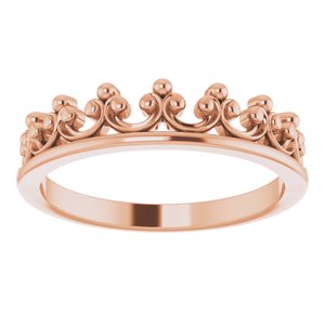 14K Rose Stackable Crown Ring - BN & CO JEWELRY