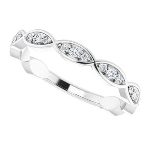 14K White 1/5 CTW Natural Diamond Infinity-Inspired Anniversary Band - BN & CO JEWELRY