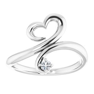 Sterling Silver .06 CTW Diamond Heart Ring - BN & CO JEWELRY