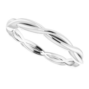 14K White 2.2 mm Woven-Design Band Size 6.5 - BN & CO JEWELRY