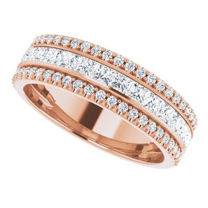 14K Rose 1 1/8 CTW Natural Diamond Anniversary Band - BN & CO JEWELRY