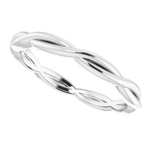 Platinum 2.2 mm Woven-Design Band Size 7.5 - BN & CO JEWELRY