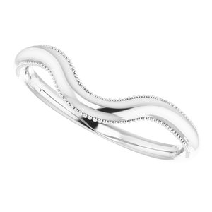 14K White Wedding Band for 11 mm Cushion Ring - BN & CO JEWELRY