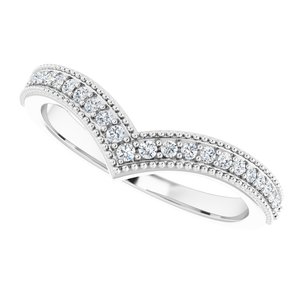 14K White 1/6 CTW Diamond Stackable "V" Ring - BN & CO JEWELRY
