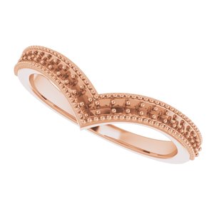 14K Rose 1/6 CTW Diamond Stackable "V" Ring - BN & CO JEWELRY